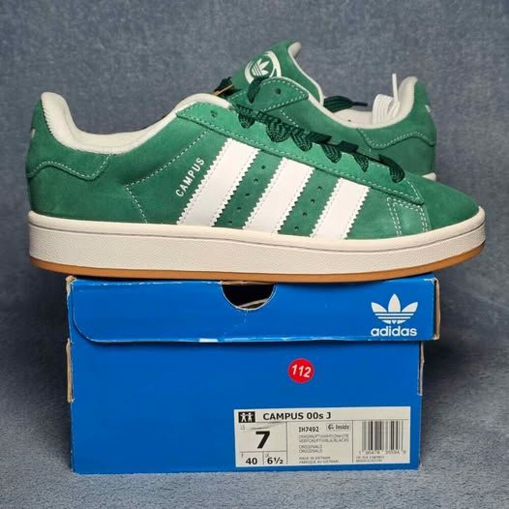 Adidas Campus 00s J Dark Green White Sneakers Size Juniors 7 or Womens 8.5